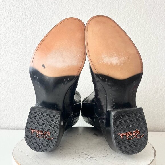 Rod Patrick Mens Cowboy Boots 8.5D Black Full Quill Ostrich Western Round Toe - Picture 8 of 12